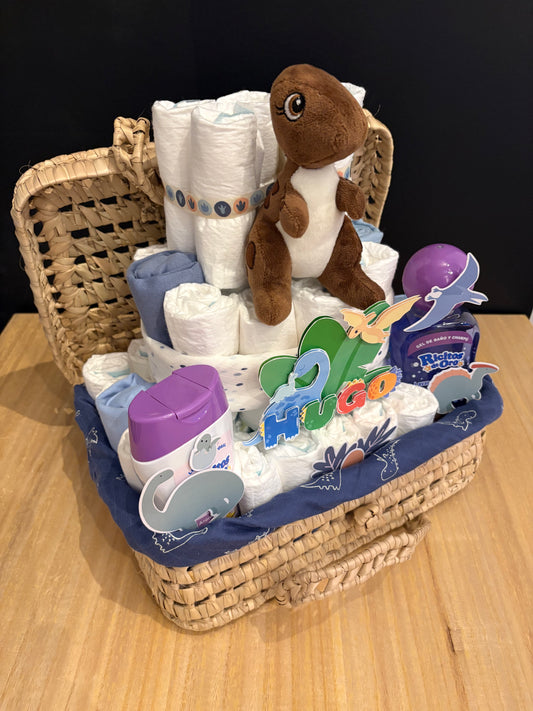 🦕 Tarta de Pañales DinoHugo - Edición Aventura Jurásica.